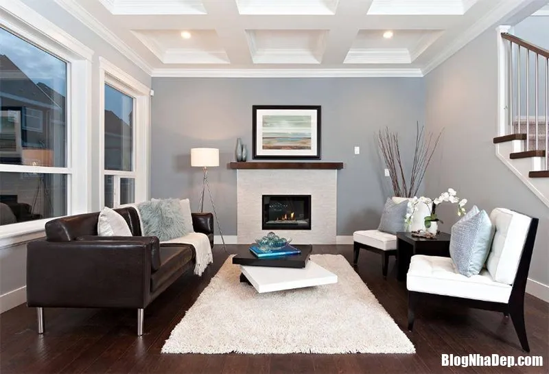 Trang trí nội thất tông màu nâu xám cực sang trọng cho không gian phòng khách