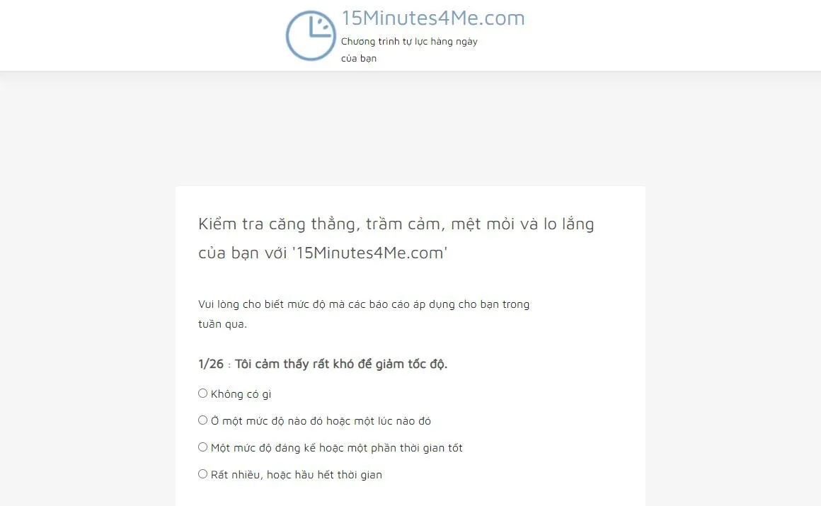 15minutes4me là gì? Test độ căng thẳng của bạn hiệu quả sau 15 phút