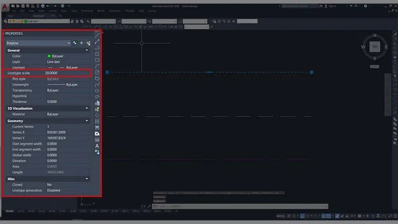 2 cách chỉnh khoảng cách nét đứt trong CAD đơn giản, kèm ví dụ minh họa