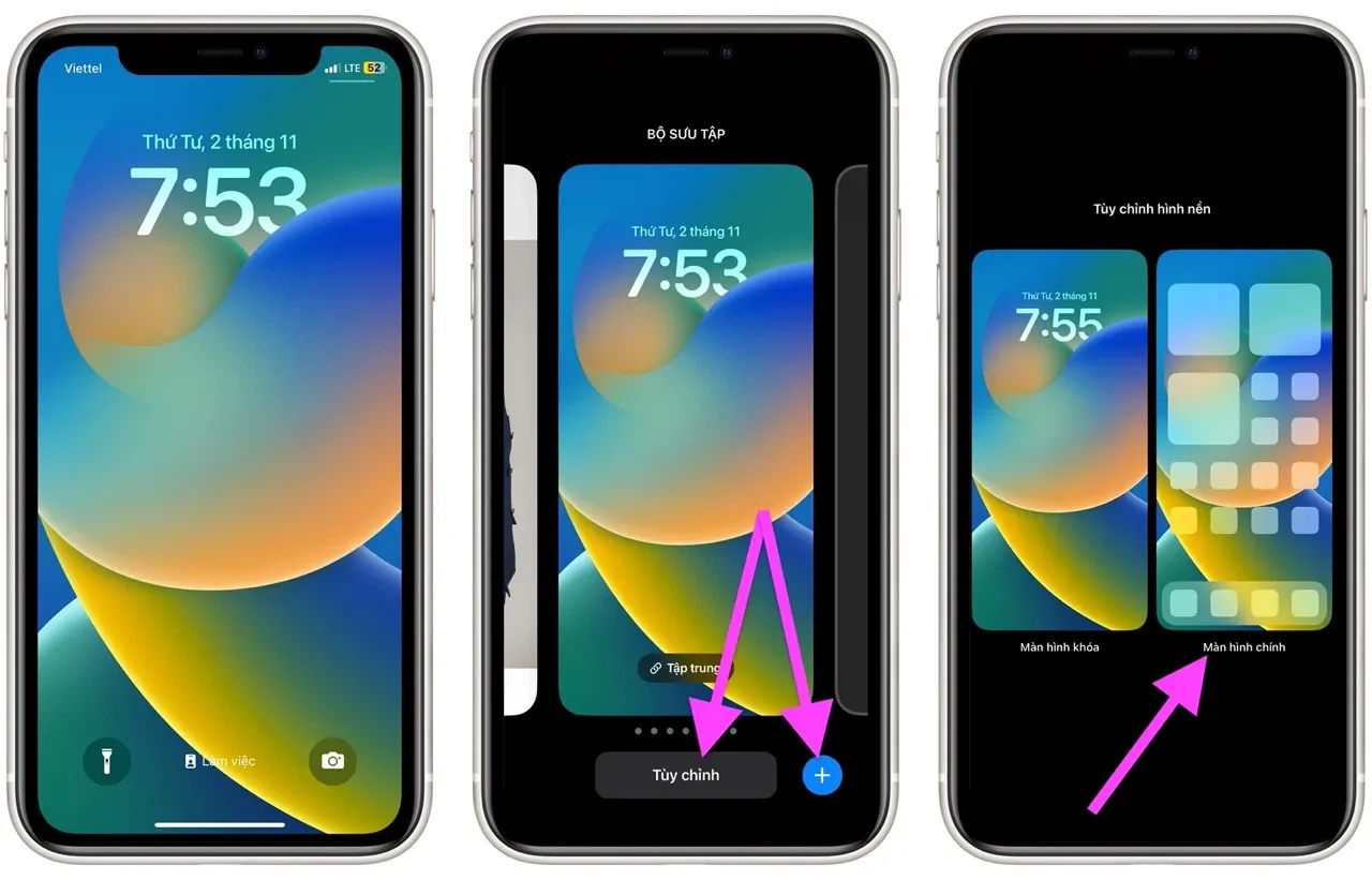 2 cách đặt hình nền màn hình chính khác màn hình khóa trên iOS 16