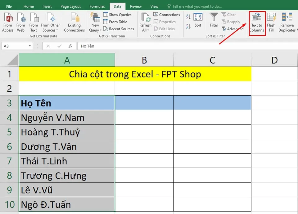 2 phương pháp chia cột trong Excel mà bạn phải biết để làm việc hiệu quả hơn