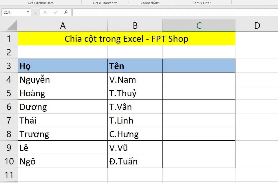 2 phương pháp chia cột trong Excel mà bạn phải biết để làm việc hiệu quả hơn