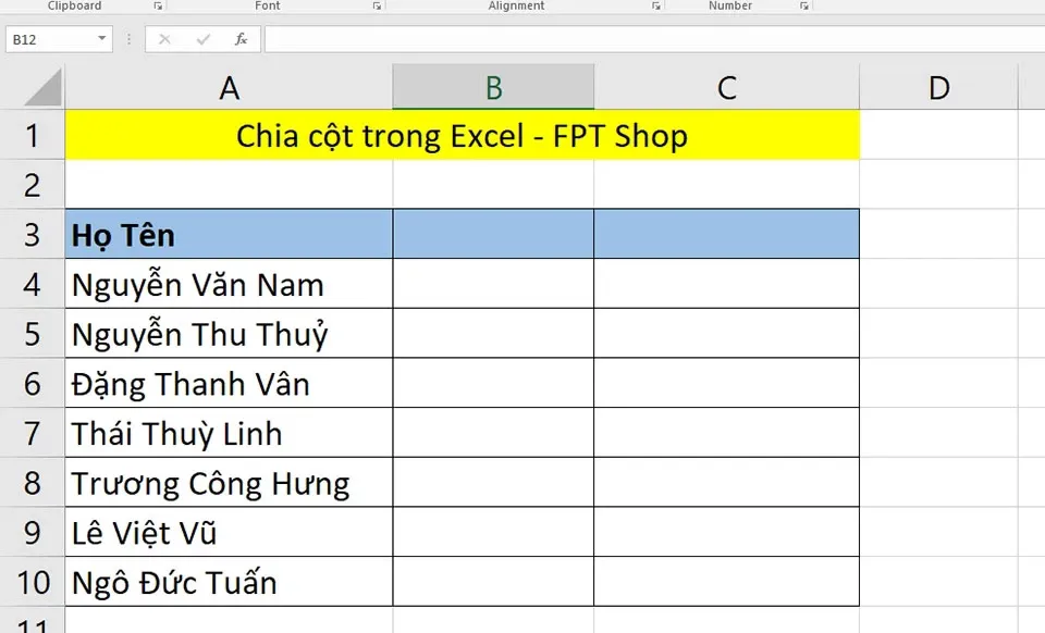 2 phương pháp chia cột trong Excel mà bạn phải biết để làm việc hiệu quả hơn