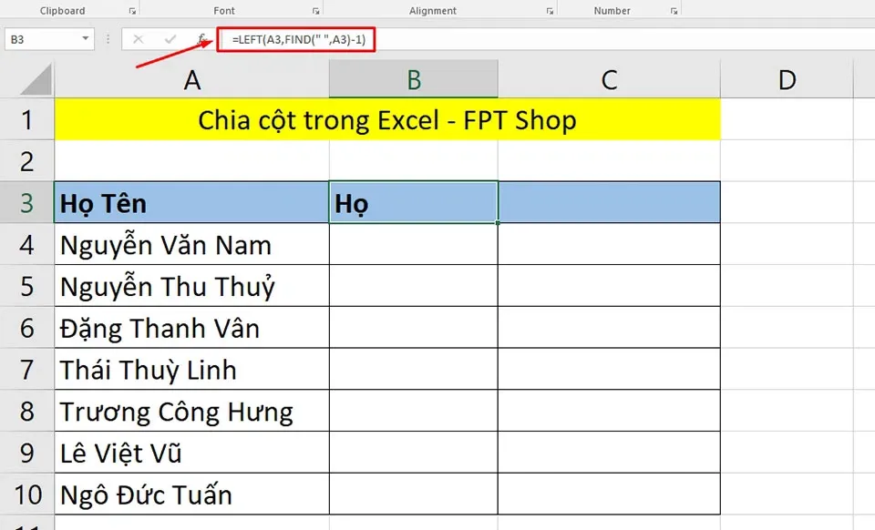 2 phương pháp chia cột trong Excel mà bạn phải biết để làm việc hiệu quả hơn