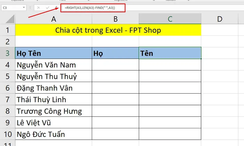 2 phương pháp chia cột trong Excel mà bạn phải biết để làm việc hiệu quả hơn