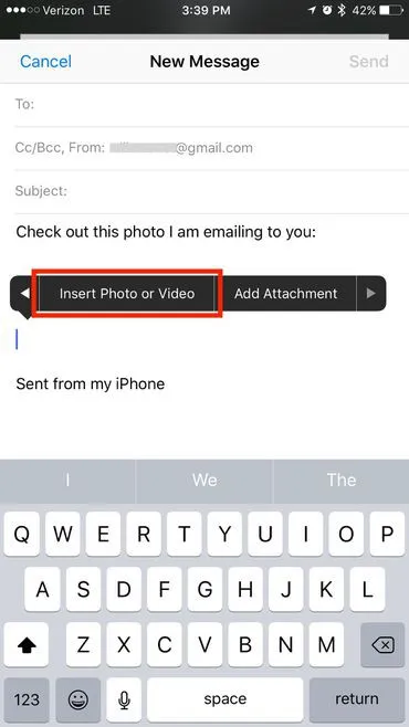 3 cách đính kèm hình ảnh khi gửi email trên iPhone