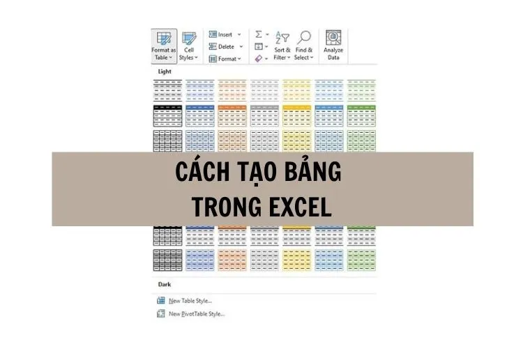 3 cách tạo bảng trong Excel đơn giản và nhanh chóng nhất