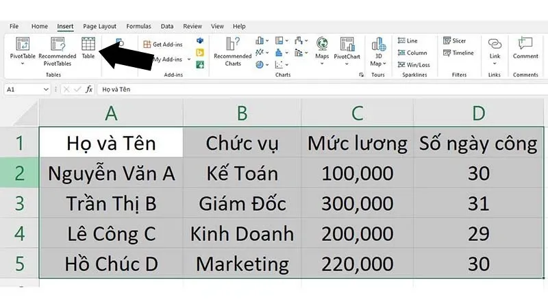 3 cách tạo bảng trong Excel đơn giản và nhanh chóng nhất