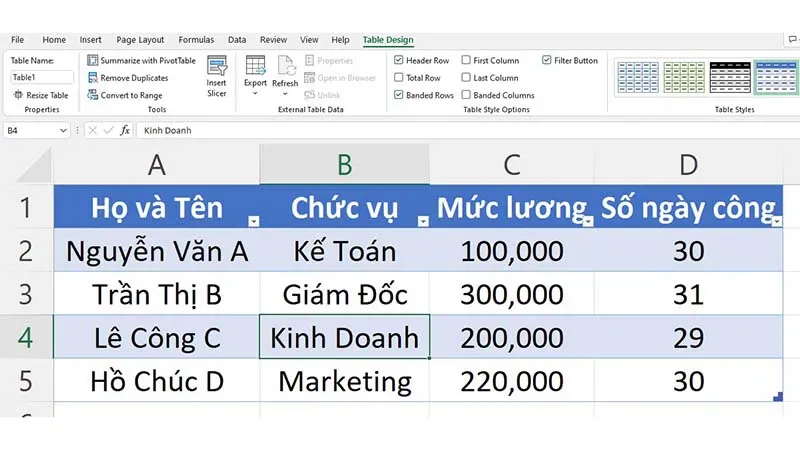 3 cách tạo bảng trong Excel đơn giản và nhanh chóng nhất