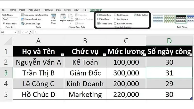 3 cách tạo bảng trong Excel đơn giản và nhanh chóng nhất