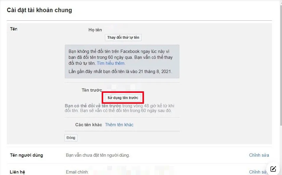 3 mẹo đổi tên Facebook khi chưa đủ 60 ngày với vài thao tác