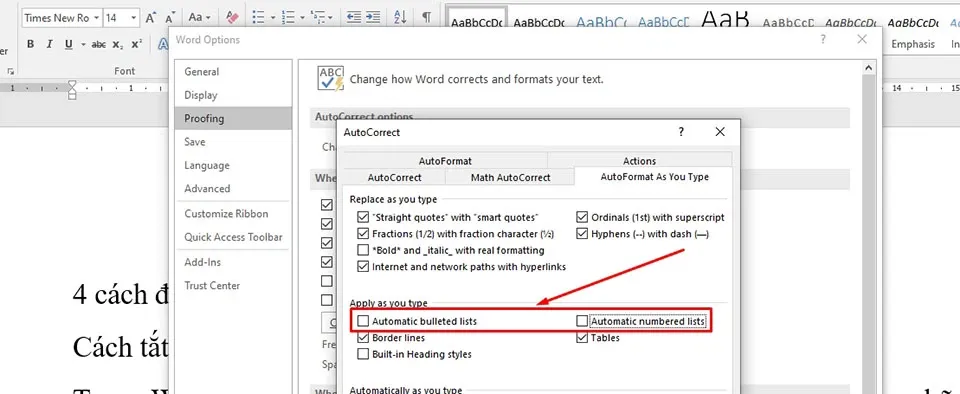 4 cách đơn giản để hủy đánh số tự động trong Word