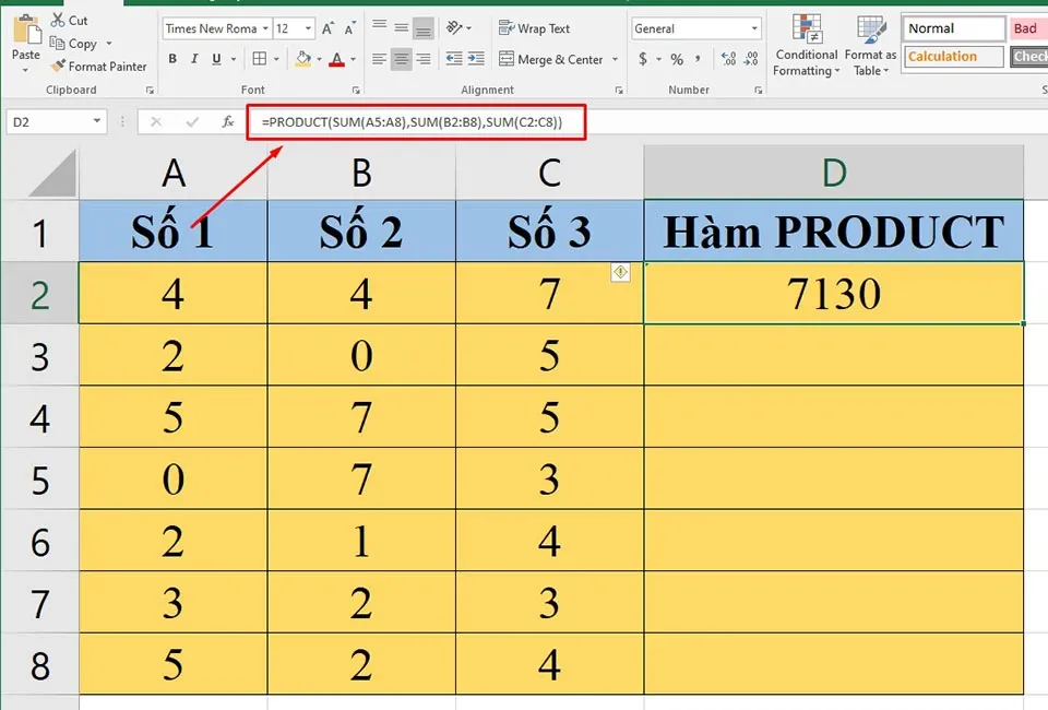 4 cách dùng hàm PRODUCT trong Excel ít người biết