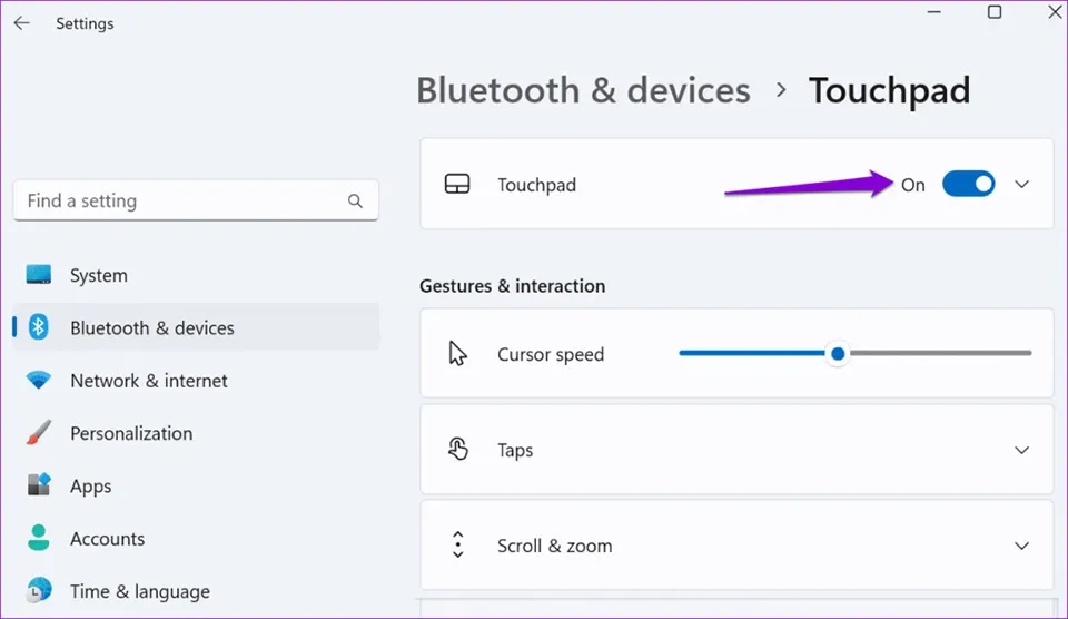 4 cách sửa lỗi Touchpad không hoạt động trong Windows 11