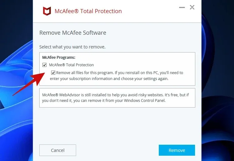 4 cách xóa McAfee cứng đầu khỏi Windows 11 vĩnh viễn