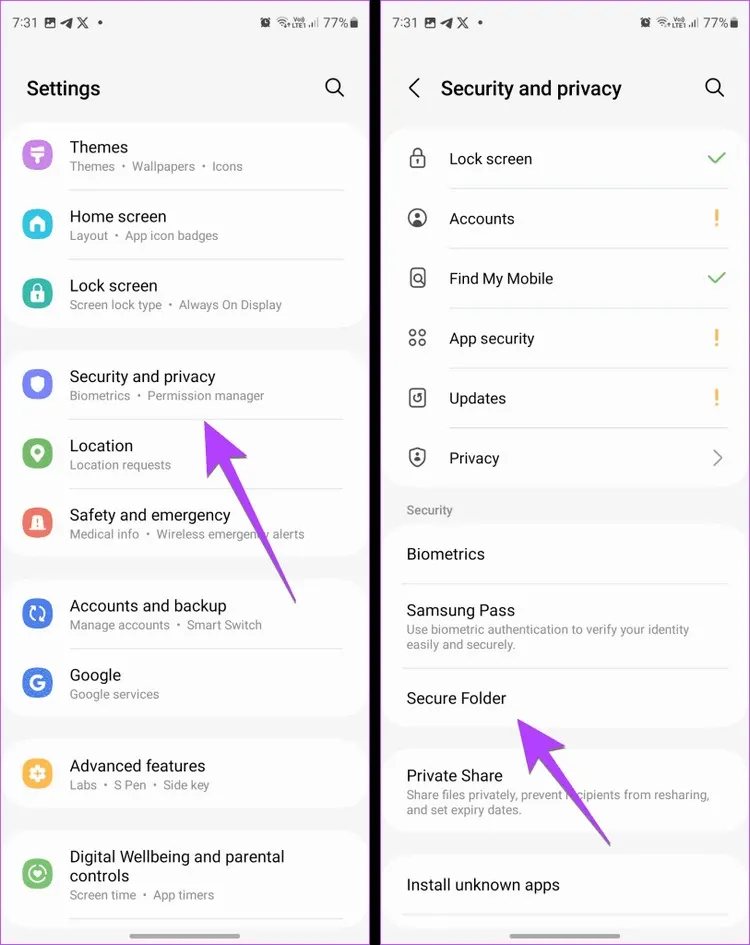 5 cách truy cập thư mục bảo mật trên điện thoại Samsung