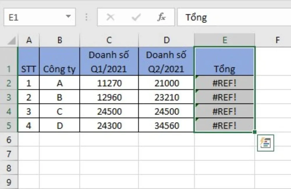 5 lỗi #REF thường gặp trong Excel và cách xử lý lỗi #REF! nhanh chóng mà bạn nhất định phải biết