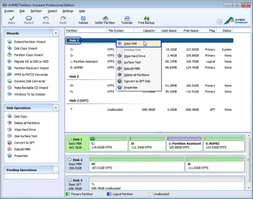 Aomei Partition Assistant – Cách tải ứng dụng hỗ trợ phân vùng ổ cứng máy tính hiệu quả