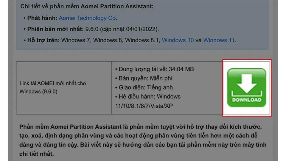 Aomei Partition Assistant – Cách tải ứng dụng hỗ trợ phân vùng ổ cứng máy tính hiệu quả