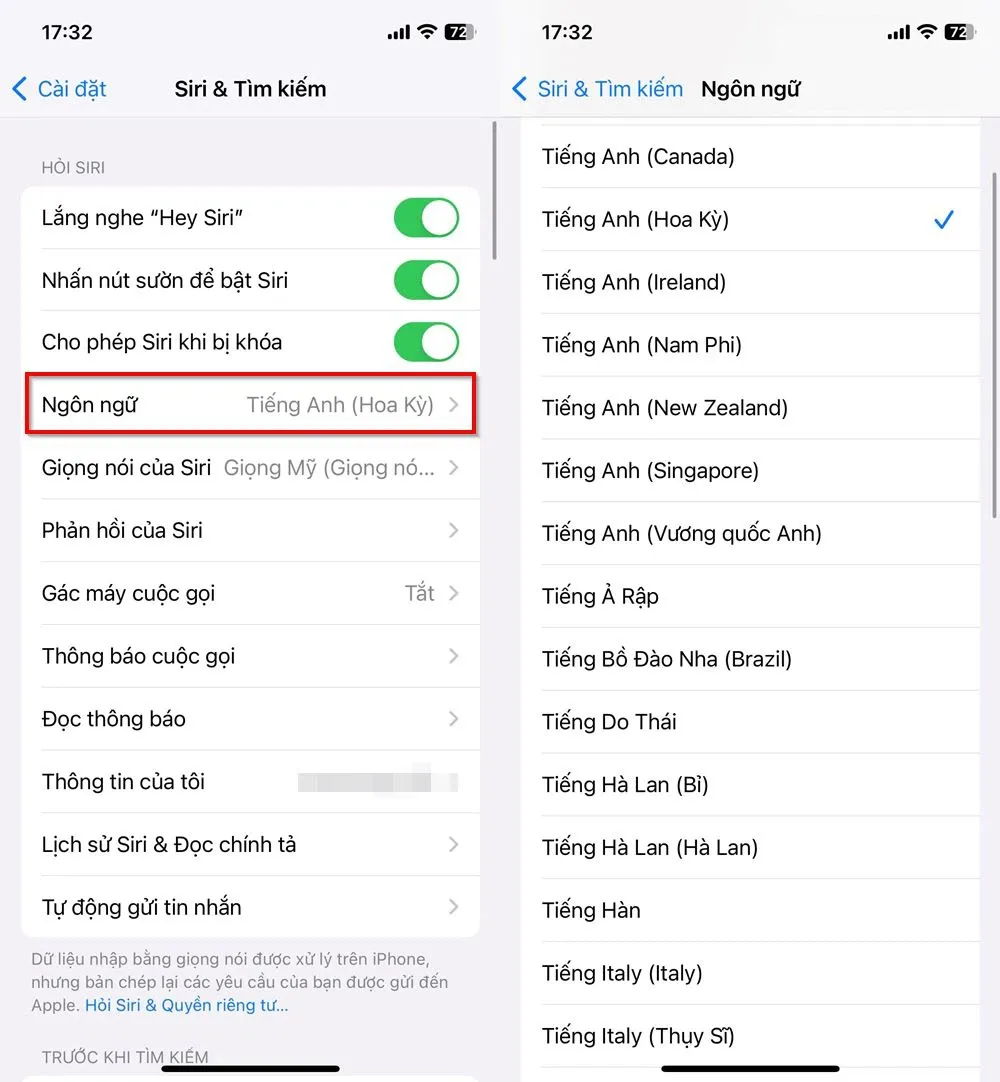 Bật mí bạn cách thay đổi giọng nói và ngôn ngữ cho Siri trên iPhone cực kỳ hay nhưng ít ai biết