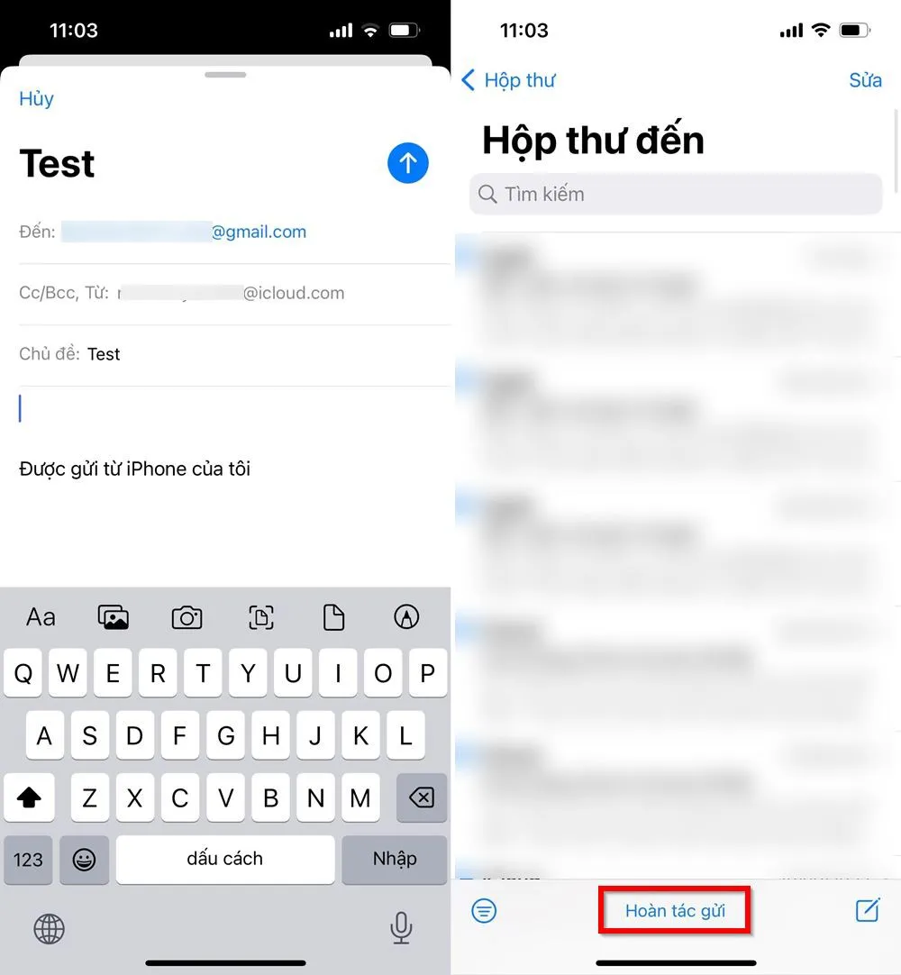 Bật mí cách điều chỉnh thời gian thu hồi email trên iPhone để kịp hoàn tác email khi gửi nhầm