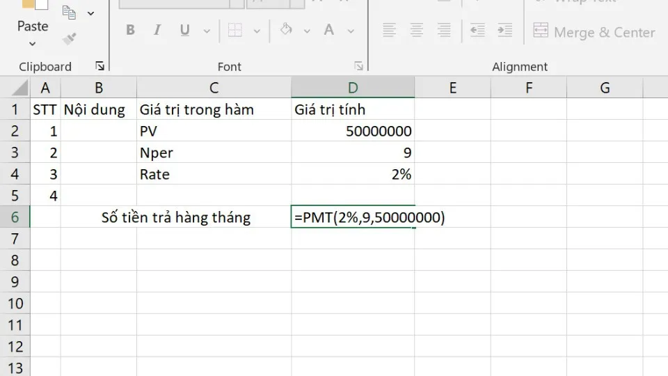 Bật mí cách sử dụng hàm PMT trong tính toán các khoản thanh toán thông dụng