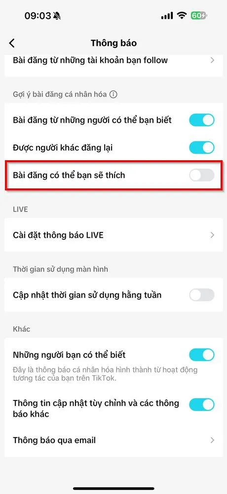 Bật mí cách tắt thông báo những bài đăng có thể bạn sẽ thích trên TikTok để tránh bị làm phiền cực dễ