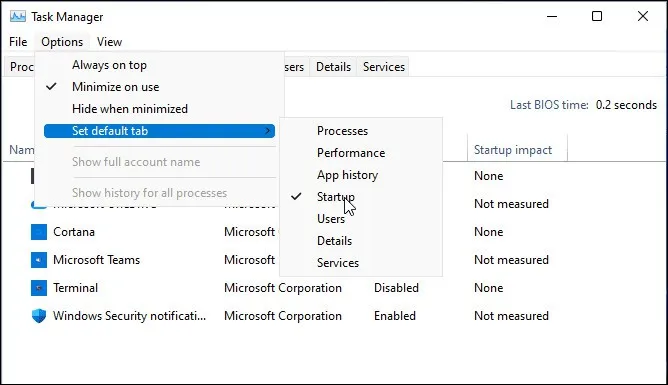 Bí quyết thay đổi trang khởi động của Task Manager trên Windows 11