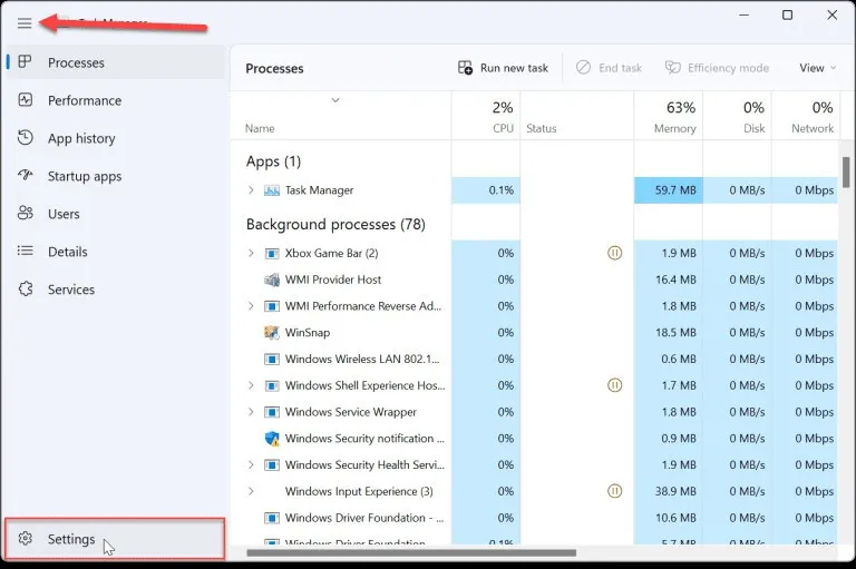 Bí quyết thay đổi trang khởi động của Task Manager trên Windows 11