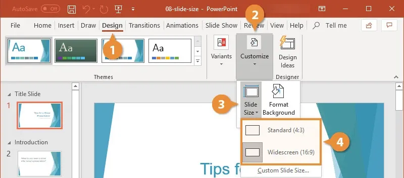 Bí quyết tùy chỉnh kích thước trang chiếu trong PowerPoint