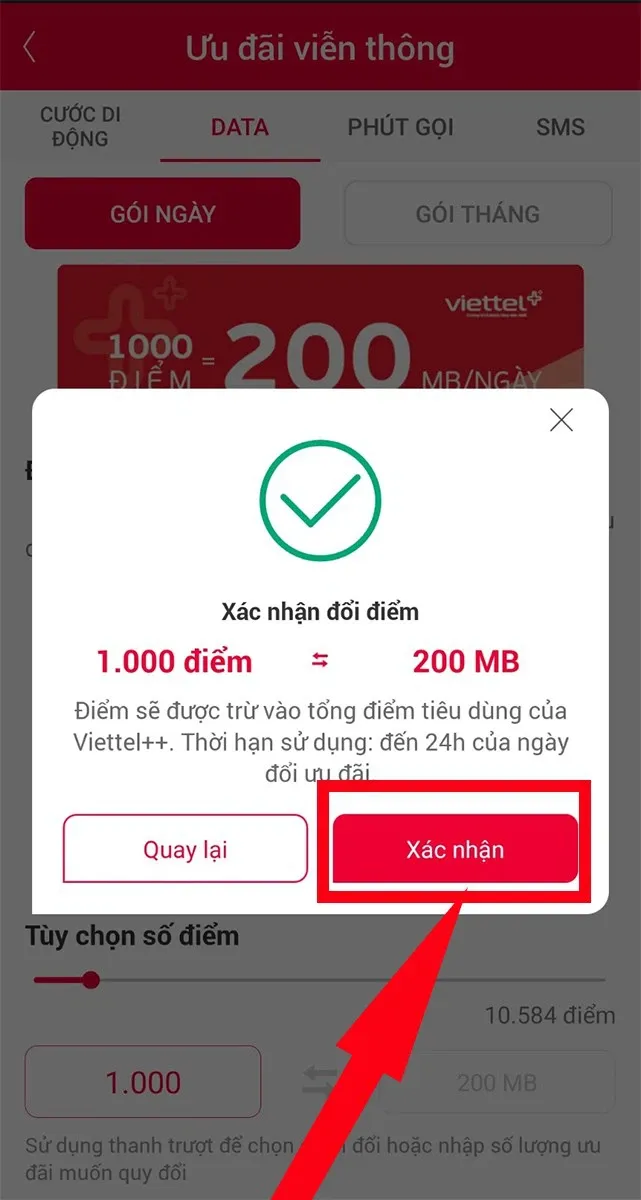 Bỏ túi cách đổi điểm Viettel sang Data, không lo hết lưu lượng