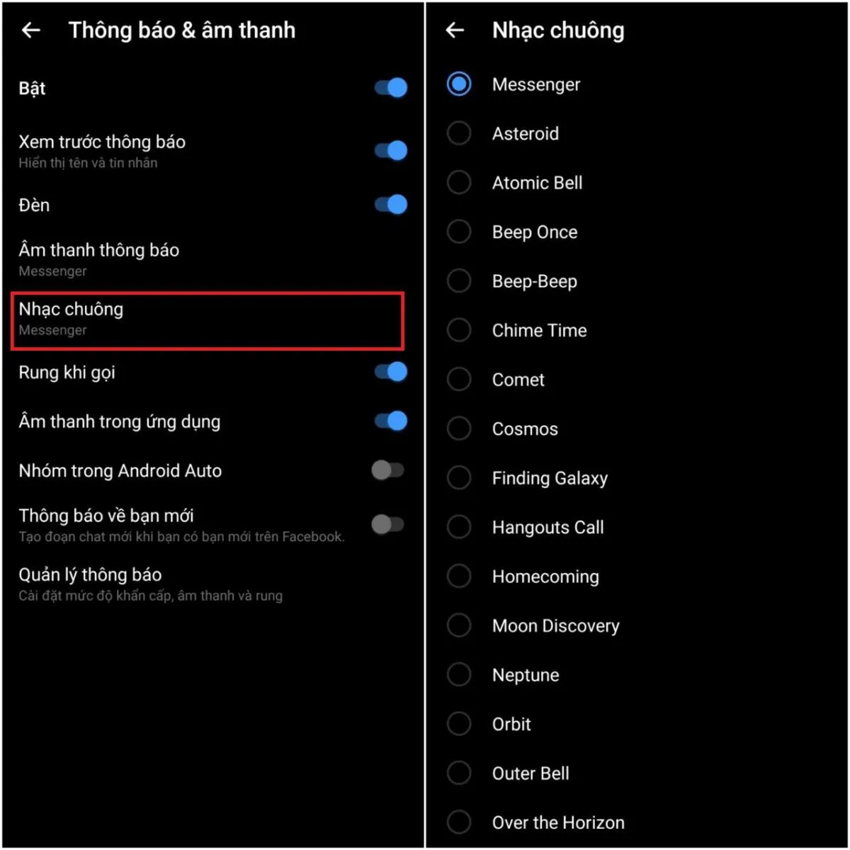 Bỏ túi ngay cách đổi nhạc chuông Messenger trên iPhone, Android cực dễ