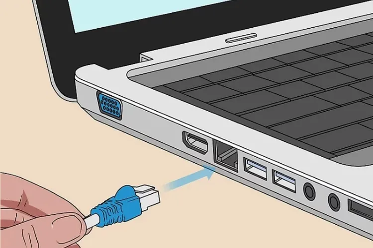 Các bước cắm dây mạng vào laptop để thực hiện kết nối mạng có dây bạn cần biết