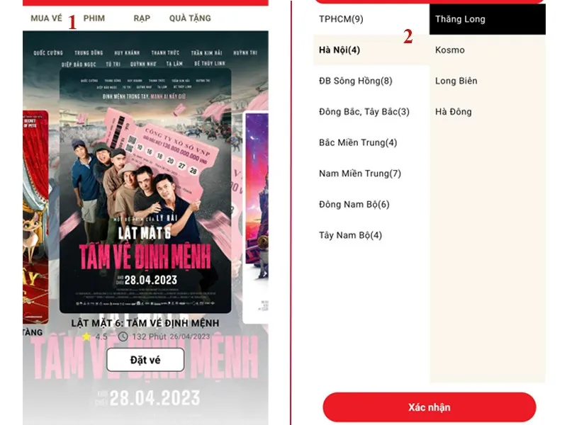 Các cách đặt vé xem phim trên ứng dụng CGV, Galaxy, Lotte Cinema