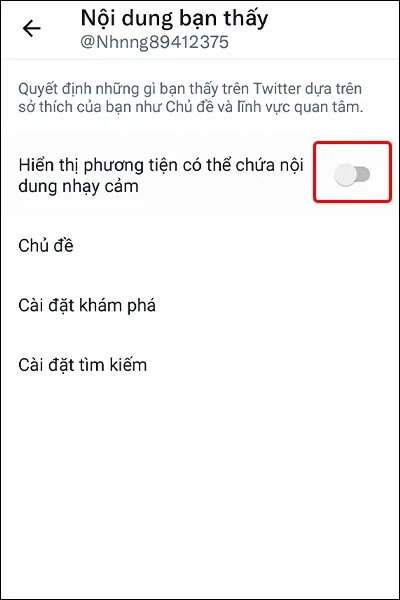 Cách ẩn các nội dung hiển thị nhạy cảm trên ứng dụng Twitter