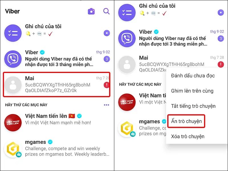 Cách ẩn cuộc trò chuyện quan trọng trên ứng dụng Viber cực dễ