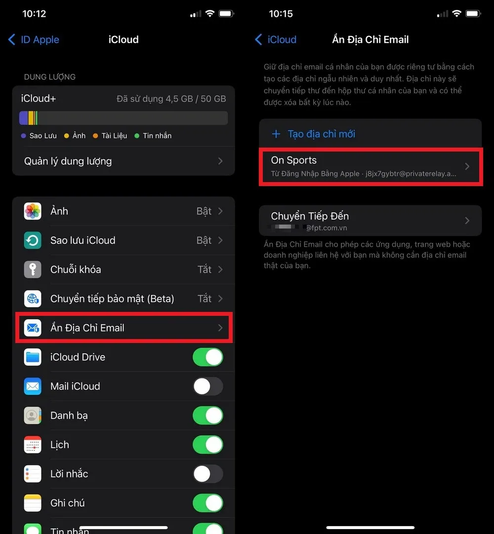 Cách ẩn địa chỉ Email trên iOS 15 cực đơn giản để tránh bị trường hợp spam nội dung quảng cáo