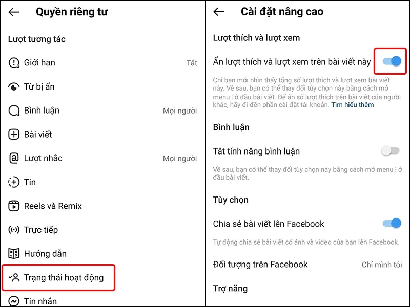 Cách ẩn lượt thích trên Instagram vô cùng đơn giản và nhanh chóng