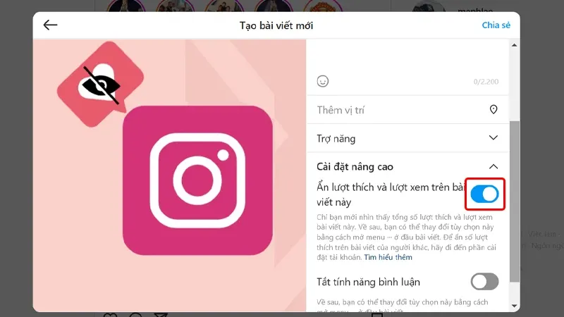 Cách ẩn lượt thích trên Instagram vô cùng đơn giản và nhanh chóng