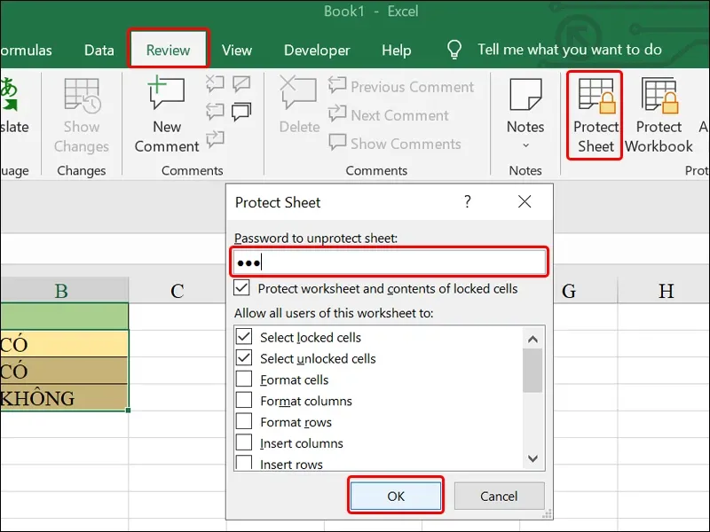 Cách bảo vệ vùng dữ liệu mong muốn trong Excel đơn giản, nhanh chóng