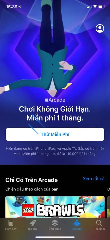 Cách bật Apple Arcade trên AppStore và lấy 1 tháng miễn phí