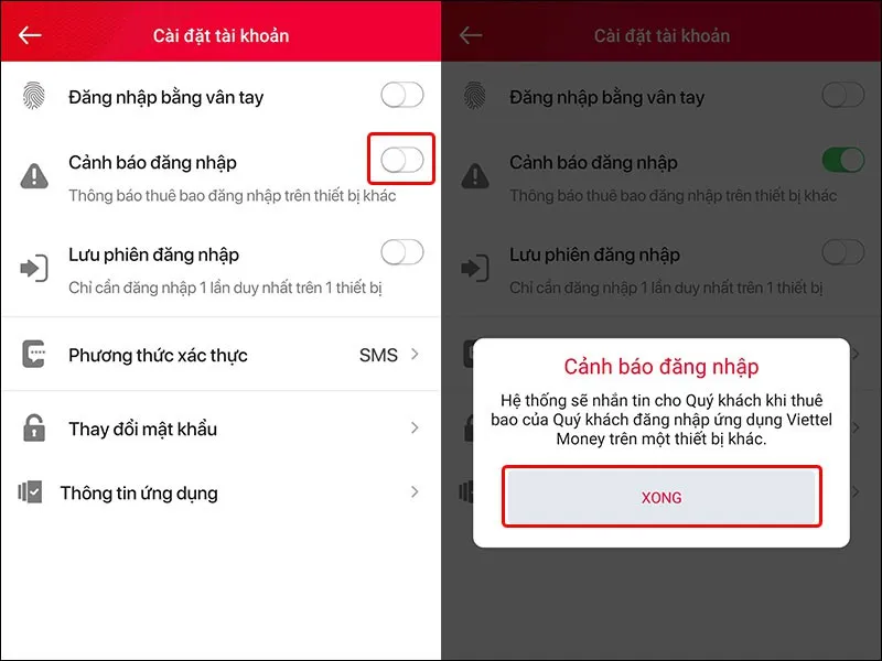 Cách bật cảnh báo đăng nhập trên ứng dụng Viettel Money vô cùng dễ dàng