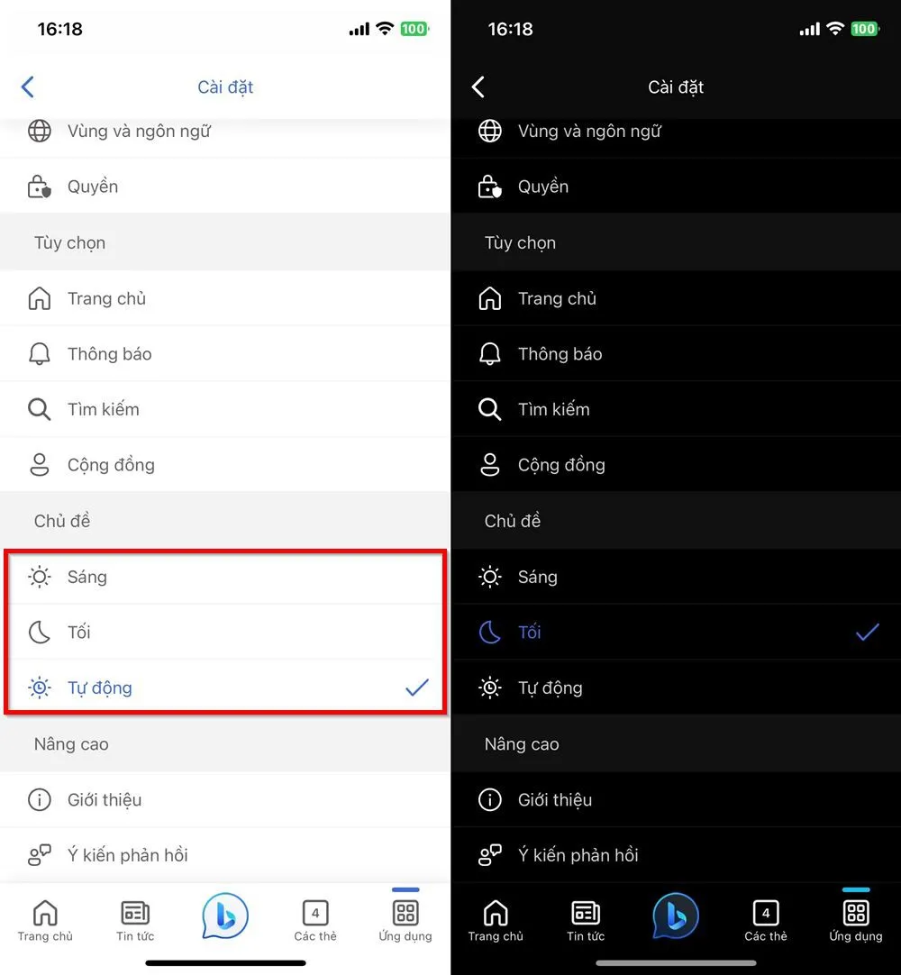 Cách bật chế độ Dark Mode cho Bing AI trên iOS siêu dễ