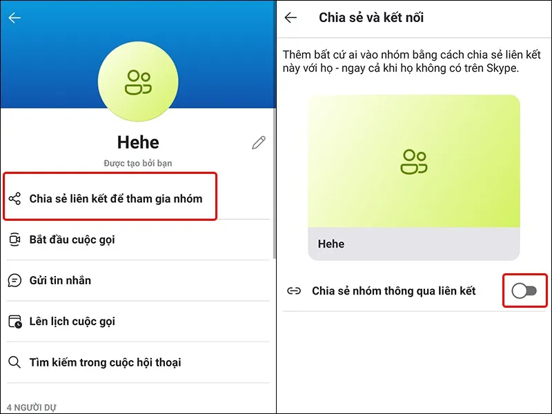 Cách bật chia sẻ nhóm thông qua liên kết trên ứng dụng Skype vô cùng dễ