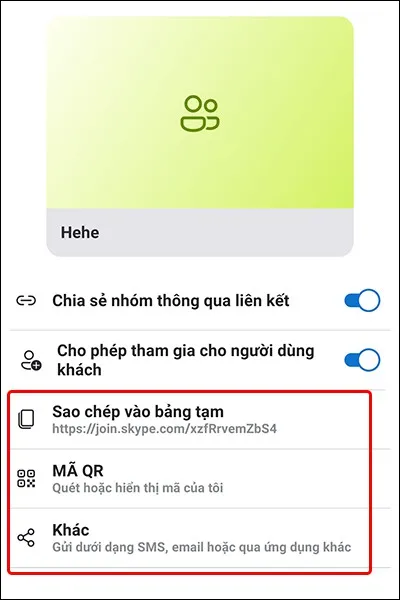 Cách bật chia sẻ nhóm thông qua liên kết trên ứng dụng Skype vô cùng dễ