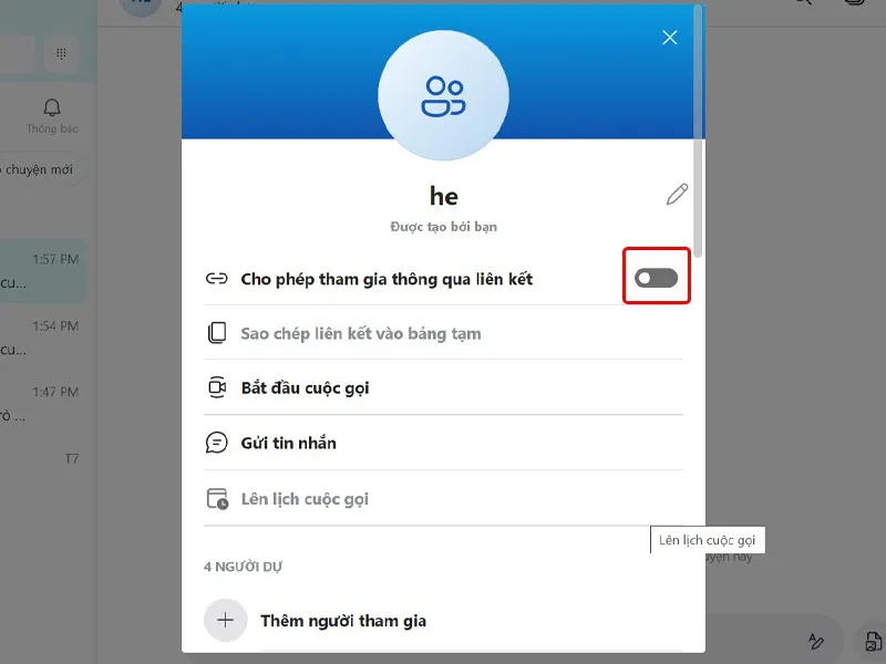 Cách bật chia sẻ nhóm thông qua liên kết trên ứng dụng Skype vô cùng dễ