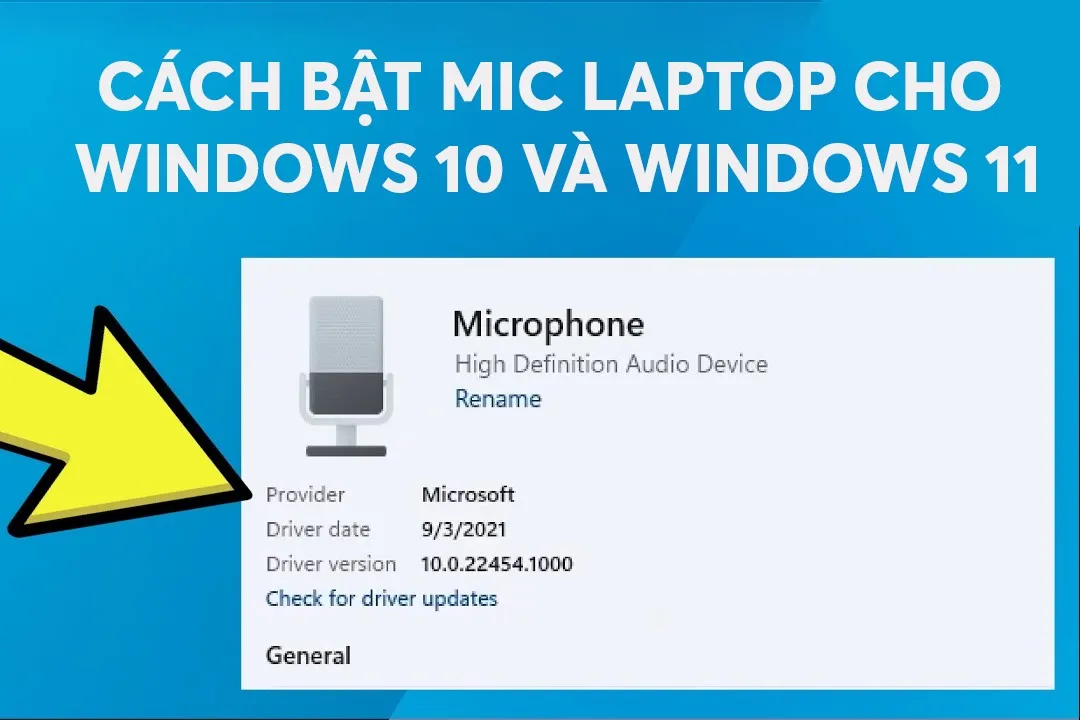 Cách bật mic laptop cho Windows 10 và Windows 11