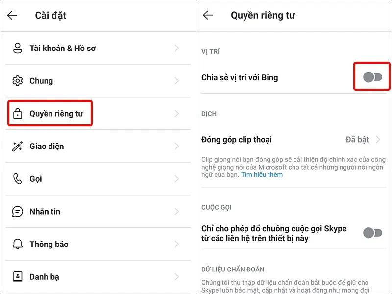 Cách bật, tắt chia sẻ vị trí trên ứng dụng Skype cực nhanh chóng