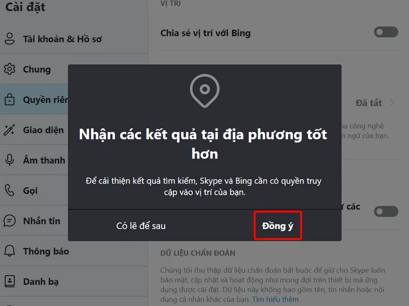 Cách bật, tắt chia sẻ vị trí trên ứng dụng Skype cực nhanh chóng