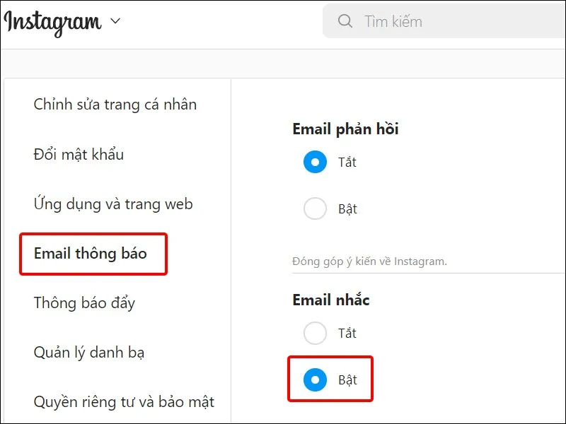 Cách bật, tắt thông báo Instagram qua email vô cùng đơn giản